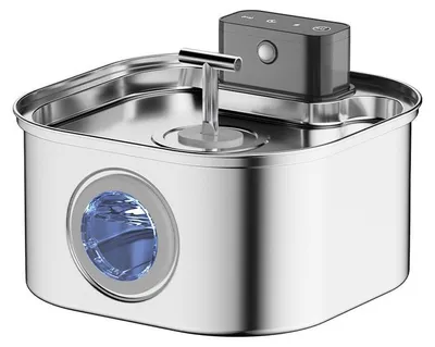 Produktbild von Katzen Trinkbrunnen 3,2L Quadrat T-Auslauf, Sensor 4200mAh, Automatischer Katzenbrunnen mit 3 Modi, Edelstahl, USB-C, Leiser Trinkbrunnen für Katzen und Hunde