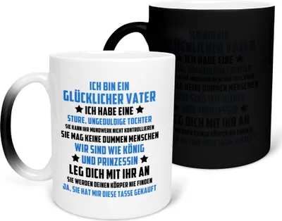 Produktbild von 22Feels Zaubertasse Papa Geschenk von Tochter Vatertag Vater Geburtstag Weihnachten Kaffeetasse Farbwechsel Männer Haferl Geschenkidee Bürotasse