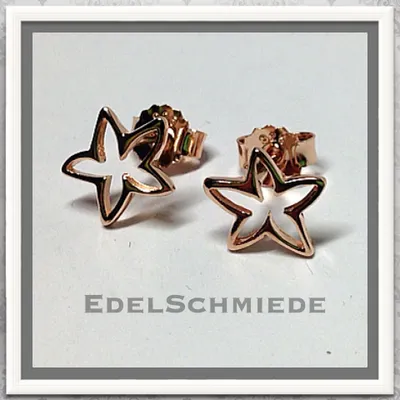 Produktbild von Edelschmiede925 Ohrstecker Seestern 925 Silber rosévergoldet