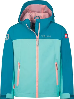 Produktbild von TROLLKIDS Telemark wasserdichte Kinder Outdoor Jacke mit Kapuze blau 152