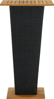 Obrázok produktu pre vidaXL Barový stôl čierny 60x60x110 cm Poly ratan a masívne drevo akácie