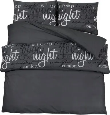 Image de vidaXL Ensemble de literie noir 200x220 cm coton