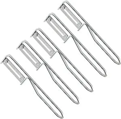 Produktbild von 5 Stück Fackelmann - Universal-Sparschäler/Pendelschäler, ideal für Spargel, Obst und Gemüse, Edelstahl/Stahl - Silber