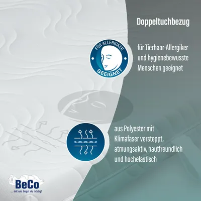 Produktbild von BeCo Matratze Marissa, 100 x 200 cm, H3, 18 cm, Kaltschaum, Stiftung Warentest “GUT”(getestet in 90×200 cm H3, 10/25), Preistipp