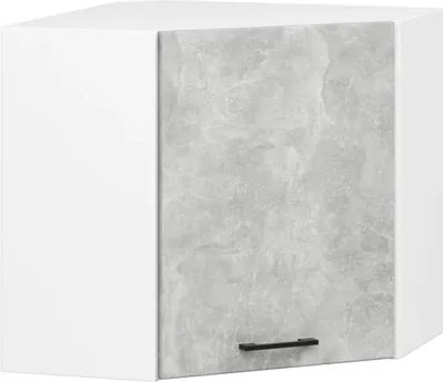 Image de Meuble d'angle mural pour cuisine 60x60 cm VERMINA - blanc / béton