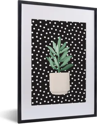 Produktbild von MuchoWow® MuchoWow® Gerahmtes Poster Sukkulente - Blumentopf - Pflanze 30x40 cm - Poster mit zchwarzem Bilderrahmen - Wandposter Schlafzimmer