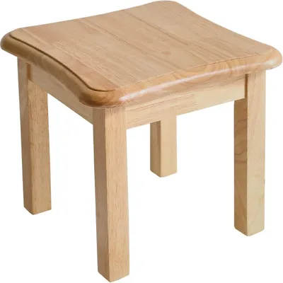 Produktbild von Voetenbank kruk - Holzaufsatzhocker für Kinder mit kleinen Blumen (Natur) YDRF-1352
