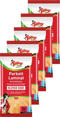 Produktbild von Poliboy Reinigungstücher Parkett Laminat 5er Set - Inhalt 75 Stück, Reinigung Pflege