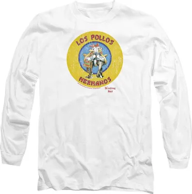 Produktbild von Breaking Bad - "Los Pollos Hermanos" T-Shirt für Herren/Damen Uni, Langärmlig TV20879 (M) (Weiß)