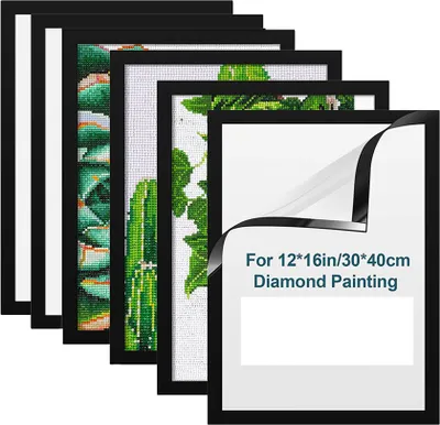 Produktbild von 6Stk Diamond Painting Rahmen 30x40cm,Diamond Painting Bilderrahmen Zubehör,Magnetischer Diamant Kunstrahmen Selbstklebend
