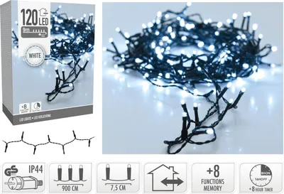 Produktbild von LED-Lichterkette kaltweiß, 120 LEDs, Innen/Außen, 12m