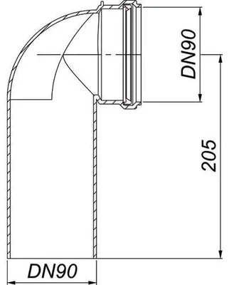 Produktbild von Dallmer Wand-WC-Bogen 88 DN90xDN90, 320087