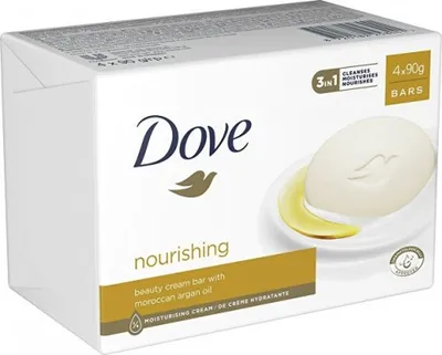 Produktbild von Dove Pflegendes Seifenstück, 4 x 90g - Feuchtigkeitsspendende Seife für Sanfte Reinigung und Pflege, 360g
