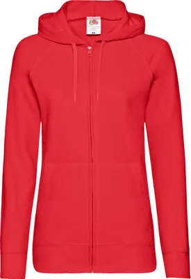 Produktbild von Fruit Of The Loom Damen Kapuzenjacke / Kapuzen-Sweatshirt / Hoodie mit Reißverschluss, tailliert BC2658 (Medium) (Rot)