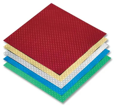 Produktbild von folia 9951 Faltblätter Alufolie mit Sternchen, 5 Farben, 10 x 10 cm, mehrfarbig, 50-teilig (1 Set)