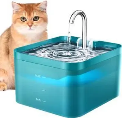 Produktbild von Katzen und Hunde Automatischer Trinknapf ,Trinkbrunnen,Wasserbrunnen für Hunde und Katzen, Wasserbrunnen 2,2L, inkl. 1 Filter und 1 Schwamm, Grün