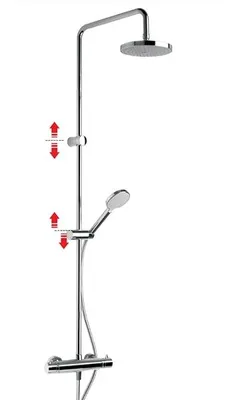 Produktbild von Duschsystem mit Thermostat Kopfbrause und Handbrause höhenverstellbar, SA04602