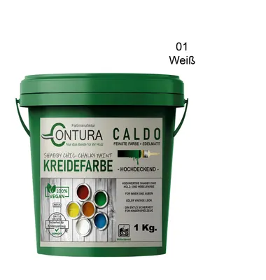Produktbild von Contura BeGreen 1Kg. Kreidefarbe Shabby Chic Möbellack - 01 Weiß