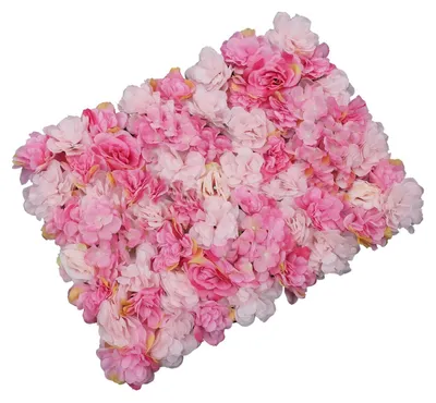 Produktbild von Kunstblumen Wandpaneele 6er Set - Blumenwand 60x40 cm - Dahlie Rose Hortensie - UV-beständig - Sichtschutz innen - Hochzeitsdekoration - Pink