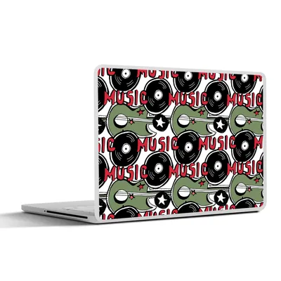 Produktbild von MuchoWow® Laptop Aufkleber Sticker Cover Muster - Musik - Vinyl 30x21 cm - Sticker für Laptop - Selbstklebend