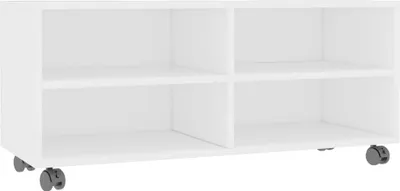 Produktbild von vidaXL TV-Möbel TV-Schrank mit Rollen Weiß 90×35×35 cm Spanplatte