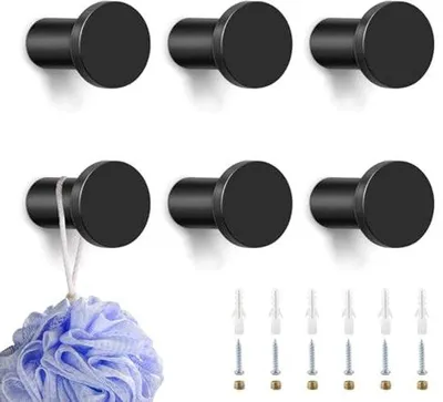 Immagine prodotto di Ganci in acciaio inossidabile nero da 35 mm, ganci da parete, ganci per asciugamani, bagno, cucina, camera da letto