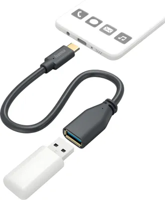 Immagine prodotto di Hama USB-adapterkabel OTG USB-C-stekker - USB-A-aansluiting 15 Cm Zwart