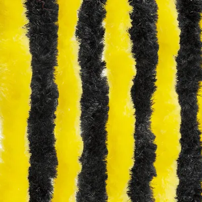 Produktbild von Moritz Flauschvorhang aus Chenille 100 x 200 cm schwarz gelb Türvorhang als Fliegenschutz Insektenschutz für Camping Wohnwagen