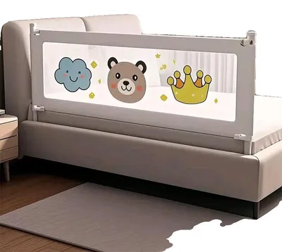Zdjęcie produktu dla Barierka do łóżka, konstrukcja przenośna, łatwy montaż, 1 sztuka, kolor szary, 1,2 m