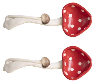 2er Set Keramik Pilzlöffel, Suppenlöffel, 14,5 cm, spülmaschinengeeignet