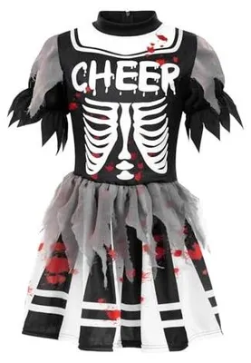 Zdjęcie produktu dla Kostium zombie cheerleaderki dla dziewczynek halloween karnawał