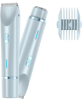 Productafbeelding van Elektrische epilator, 2-in-1, blauw, oplaadbaar, waterdicht, bikinischuiver, voor dames, geschikt voor gebruik in zowel natte als droge omstandigheden