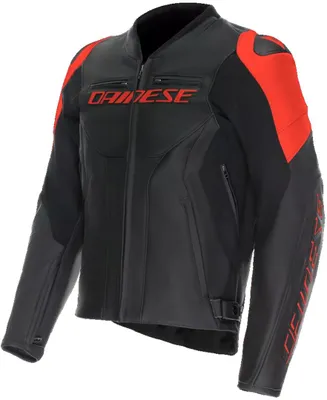Image de Dainese Racing 5 S26, veste en cuir pour moto, noire/rouge, taille 58