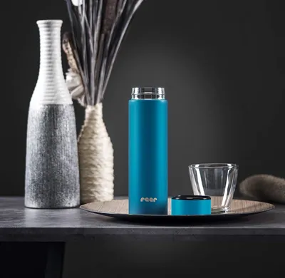 Produktbild von reer ColourDesign Edelstahl-Isolierflasche 450 ml Petrolblau 90013