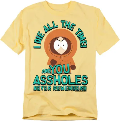 Image de South Park - "You Assholes Never Remember !" T-shirt Homme/Femme Unie TV20607 (3XL) (Jaune banane)