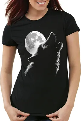 Produktbild von style3 Heulender Wolf bei Vollmond Damen T-Shirt rudel wald, Größe:S