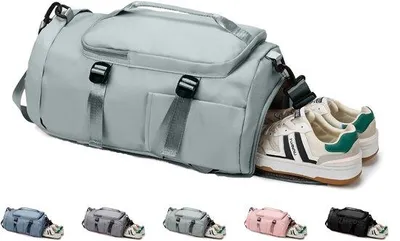 Image de Sac de sport et de voyage étanche Unyqoos® en toile, 30 litres, avec compartiment pour chaussures et compartiment humide, dimensions 26 x 22 x 48 cm, poids 0,59 kg – Sac de sport et de loisirs unisexe