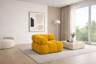 Image de Module d'angle moderne pour syst?me modulaire, tissu Salvador, jaune, Selia