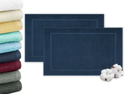 Produktbild von 2er Set Badvorleger / Duschvorleger, 50x70 cm, 100% Baumwolle, blau