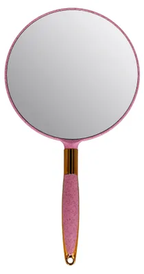 Produktbild von Handspiegel mit Griff, Friseur-Handspiegel für den Salon, Rosa, 17,5 x 33 cm