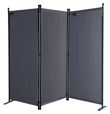 Obrázek produktu pro Paravan, 3 díly, 170 x 165 cm, šedý, vhodný pro použití v interiéru i exteriéru
