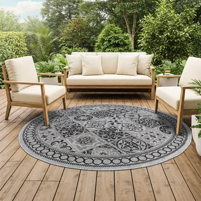 Immagine prodotto di Tappeto Tapiso rotondo in sisal MELISSA per interni ed esterni,  OEKO-TEX, 120 x 120 cm