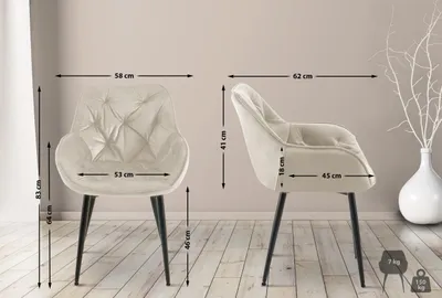Produktbild von Stuhl Tanna Samt creme