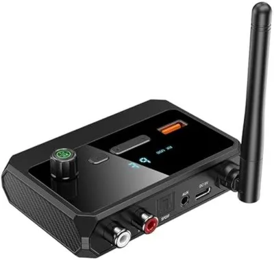 Obrázok produktu pre Bluetooth adaptér pre audio zariadenia, LED displej, ovládač hlasitosti, nízka latencia a potlačenie šumu, prijímač Bluetooth 5.3 pre domáce stereo