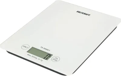 Produktbild von VOLTCRAFT TS-5000/1 Briefwaage TS-5000/1 Wägebereich (max.) 5 kg Ablesbarkeit 1 g batteriebetrieben Weiß
