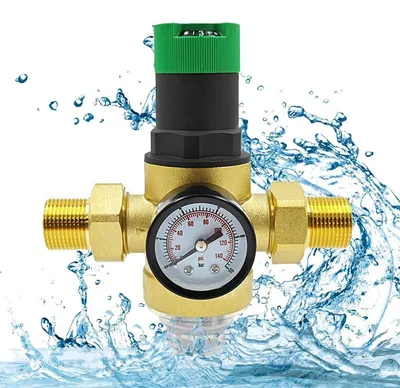 Produktbild von Druckminderer Wasser 3/4 Zoll, Wasserdruckminderer Mit Wasserdruckmesser Und Mesh Filter, Wasser üBerdruckventil zur Regulierung des Wasserdrucks