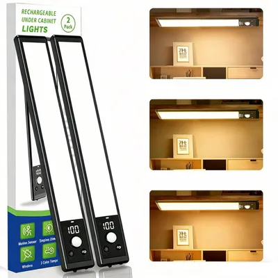 Produktbild von Minicee LED Schrankleuchte mit Bewegungsmelder 2er Set 30 cm USB-C Schwarz