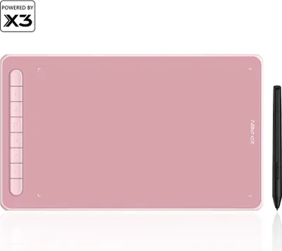Produktbild von XP-PEN Deco L 10 x 6 Zoll Grafiktablet Drawing Tablet, mit X3 Stift, mit 8 Schnellzugriffstasten kompatibel mit Android, Chrome und Linux, zum Zeichnen & zur Fotobearbeitung (Rosa)