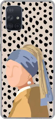 Produktbild von MuchoWow® Handyhülle Schutzhülle Hülle für Telefoonhoesje Samsung Galaxy A51 Pastell - Mädchen mit Perlenohrring - Tupfen - Alte Meister Silikon Softcase Handy Hülle - Schutzabdeckung
