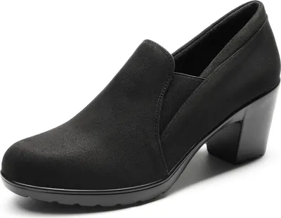 Produktbild von DREAM PAIRS Damen-Kleidschuhe Pumps mit niedrigem Blockabsatz Oxfords, Farbe: Schwarz Suede, Größe:41